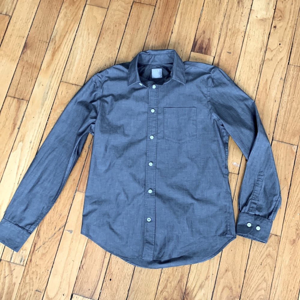 Gap Men’s Collared Dark Gray Button-down Shirt